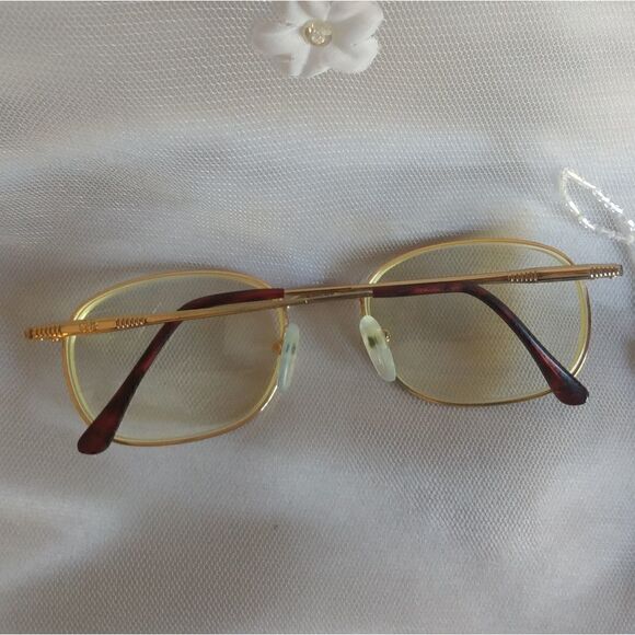 EUC GEOFFREY BEENE 1151 DA/YG 140 Gold & Brown Eyeglasses Frames ONLY - Picture 2 of 11